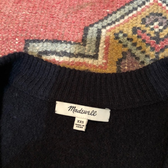 Madewell Black Puff Sleeve V-Neck Sweater xxs - Picture 5 of 7